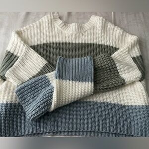moon & madison Blue, Green, and White Knit Sweater